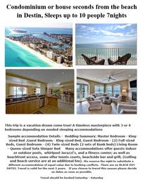 Destin for 10 people for 7 nights 202//259